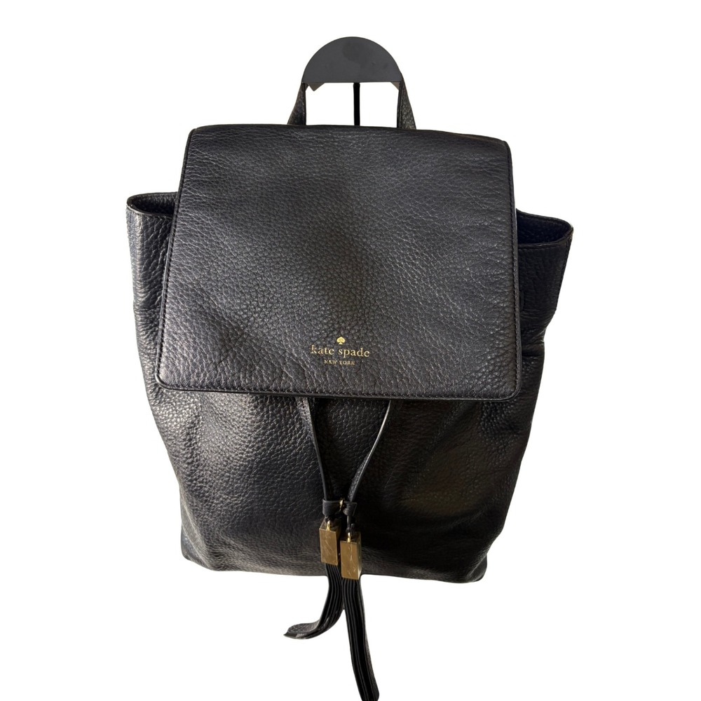 Kate Spade Grey Street Wilder Pebbled Leather Backpack Large Black